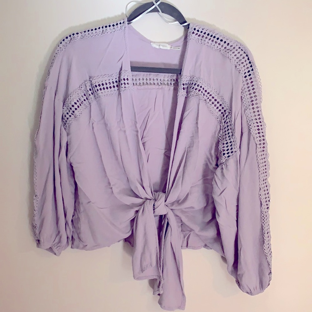 Blu pepper wrap/tie blouse